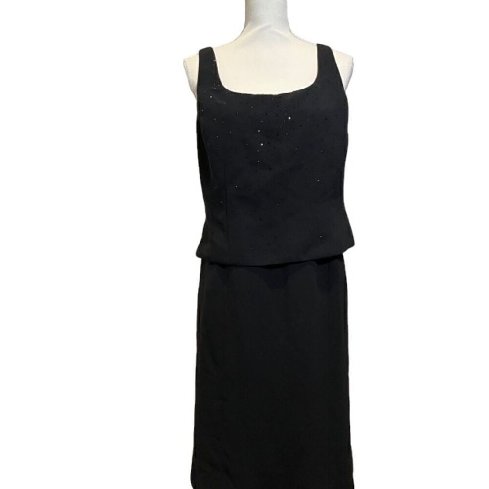 Jones New York Evening Embellished Sleeveless Sheath Dress Black‎ Size 12